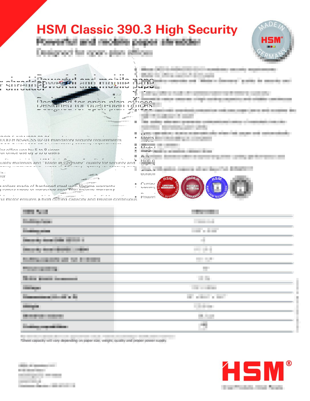 HSM Classic 390.3, HSM Micro Cut Shredder - Image 5